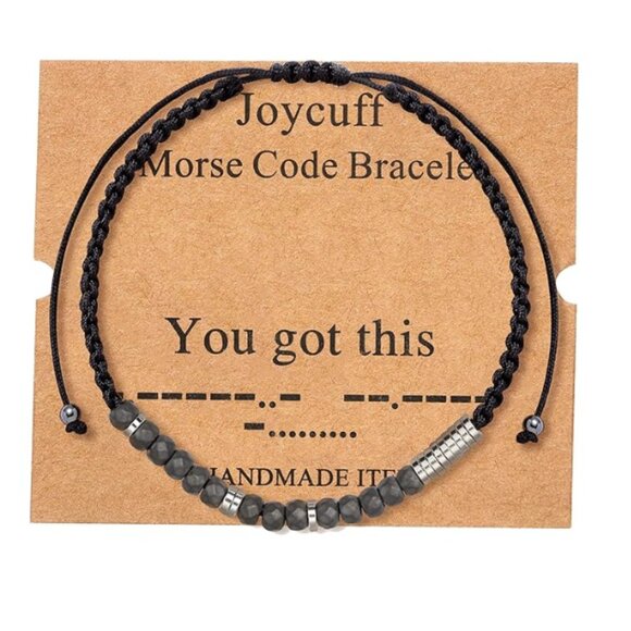 NWT Joycuff Morse Code Handmade "You Got This" Unisex Adjustable Bracelet #15 - Picture 1 of 16